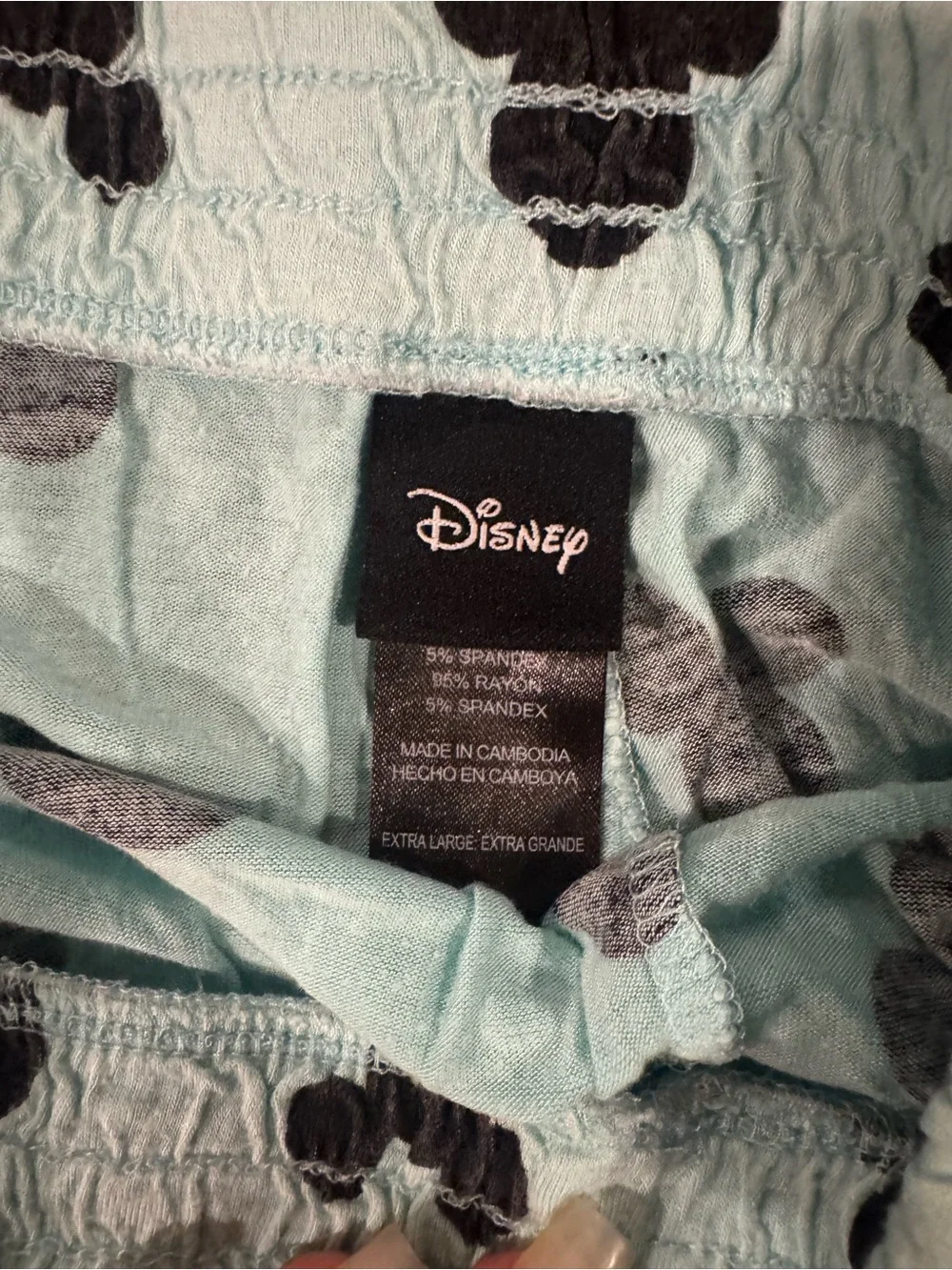 Disney Mint Green Tee with Black Mickey Silhouettes Pajama shirt and shorts